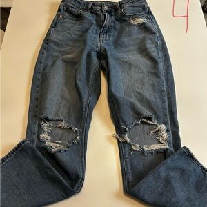 Distressed Blue Jeans